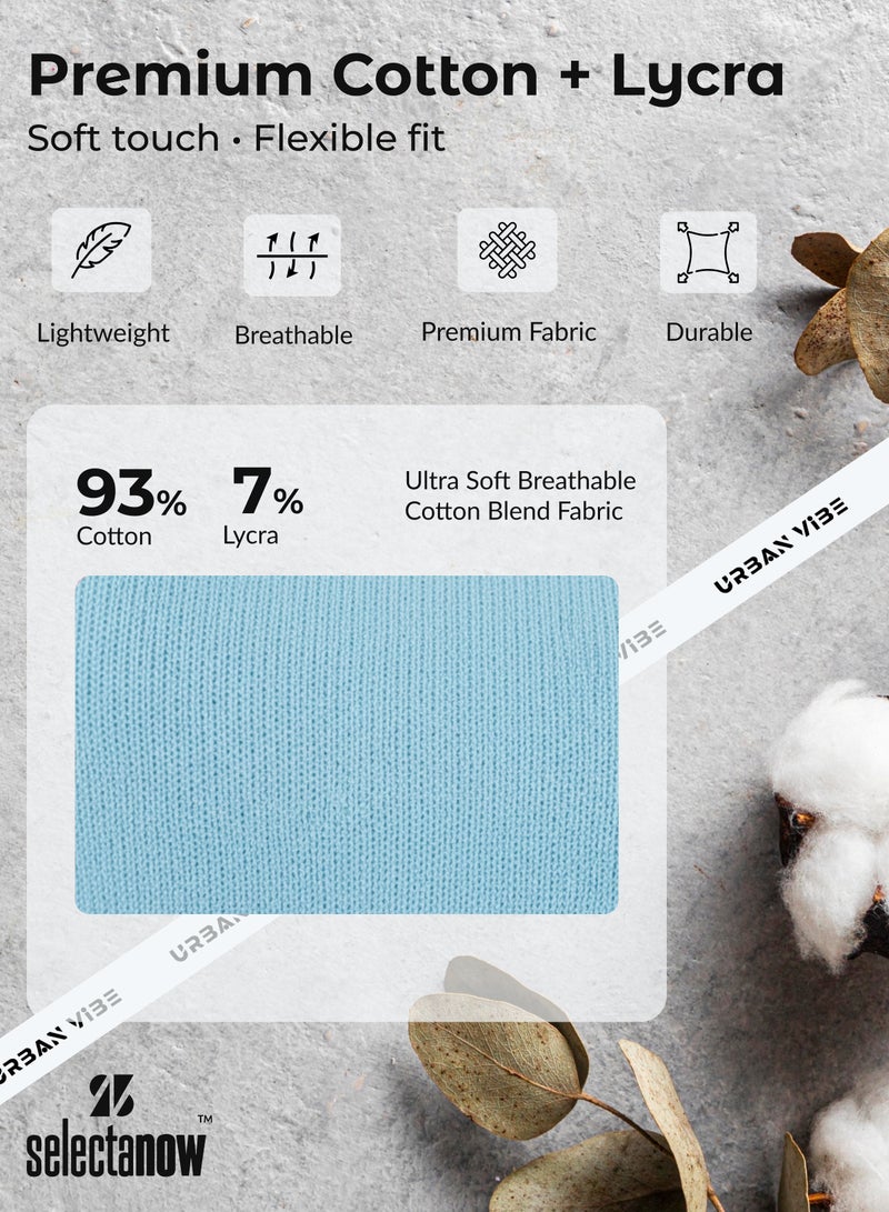 Selecta Now Ladies Sleeveless Cotton T-Shirt Sky Blue Breathable Contrast Piping Tank Top Soft Stretchable Women’s T Shirt - Image 5